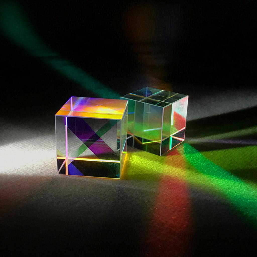 Color Prism Crystal Glass Cube Color-collecting Prism 6-sided Light Cube Decor