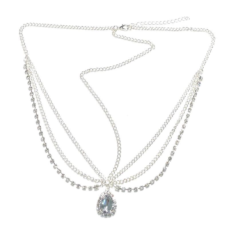 Handgefertigtes Süßes Hochzeitskopfstück Kristall Braut-Kopfkette Diadem Haarschmuck für Damen Strass Stirn-Haarband Zubehör