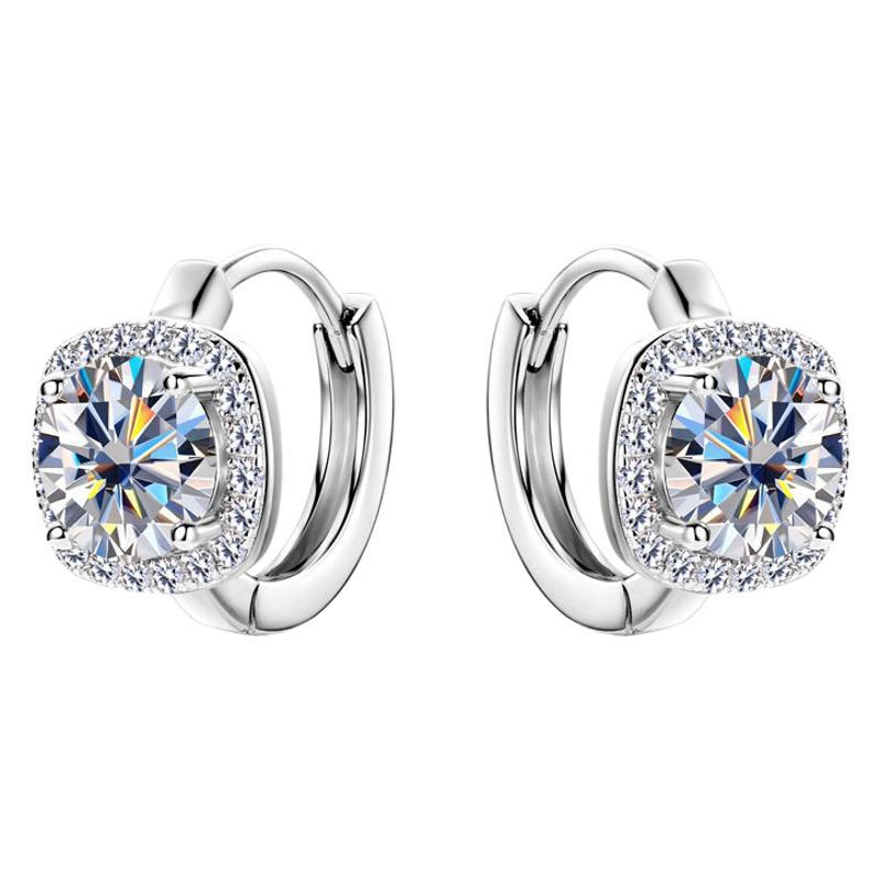 Silvere Glam Europäischer und Amerikanischer Modedesign-Sinn Moissanit-Ohrringe, High-End Kleine Zuckerwürfel Leichte Luxus-Ohrringe