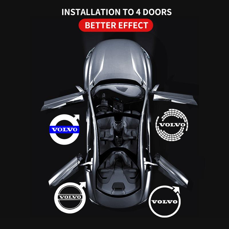 2Pcs Car LED Door Welcome Light For Volvo V40 V60 V90 XC40 XC60 XC90 S60 S90 Projector Logo Ghost Shadow Light Auto Accessories