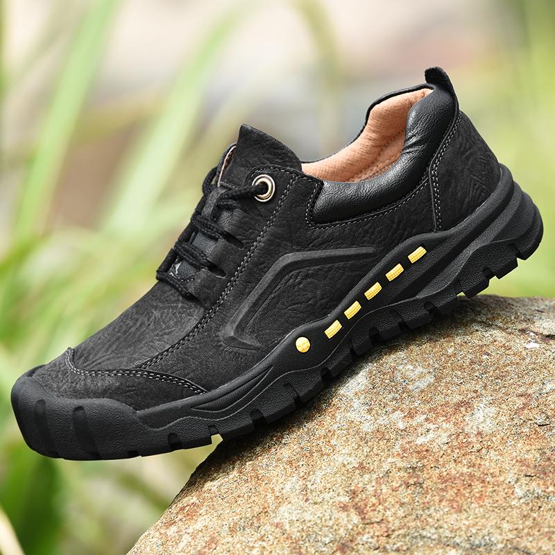 Genuine Leather Men Shoes Sneakers Outdoor Casual Shoes For Men Flats Comfortable Men Walking Hiking Shoes