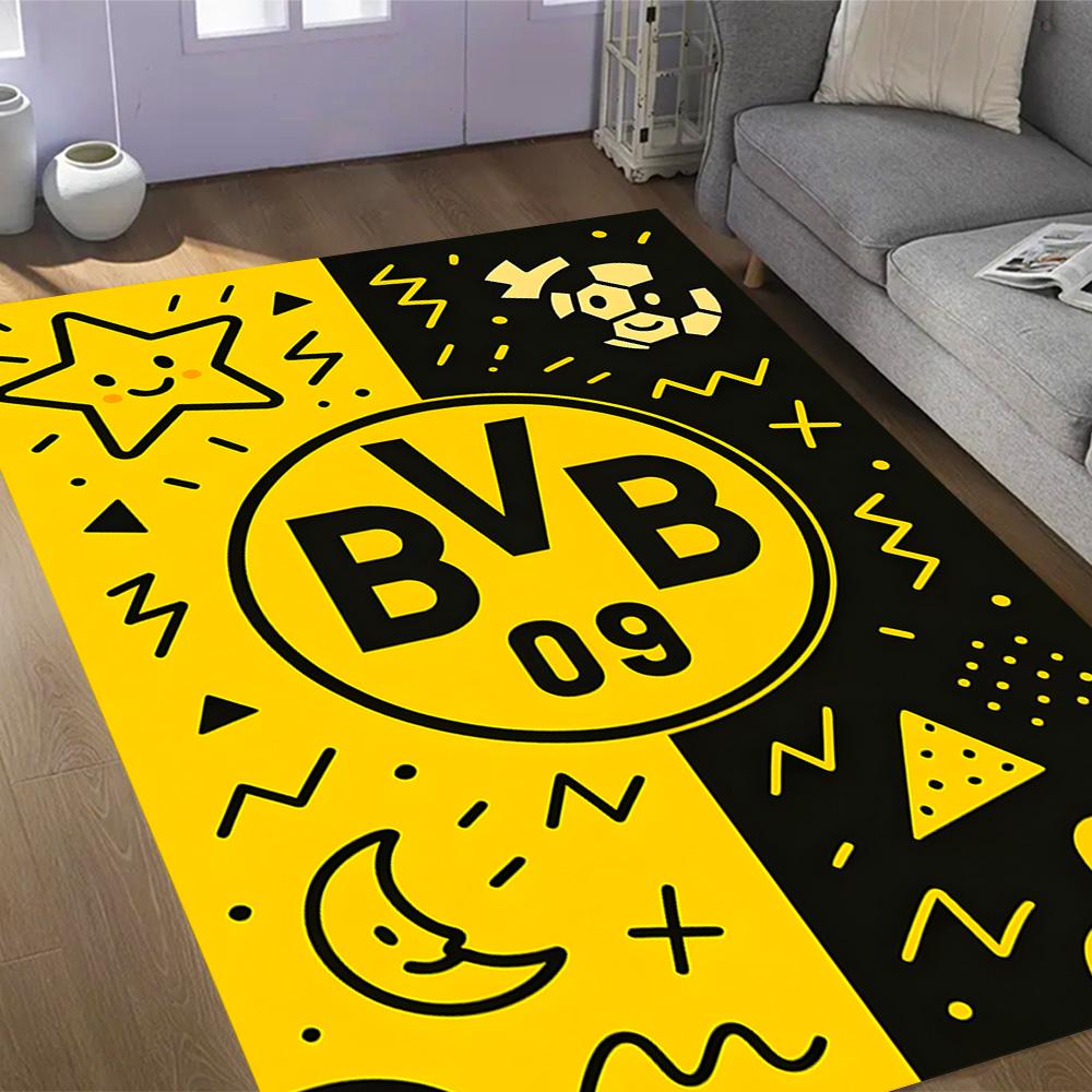 Χαλάκια Αντιολισθητικά με Θέμα Splatter Art - Λογότυπο Bvb 09 - Διακόσμηση Σπιτιού από Πολυεστέρα, Κατάλληλα για Υπνοδωμάτια, Σαλόνια, Εισόδους, Στούντιο και Διακοσμήσεις