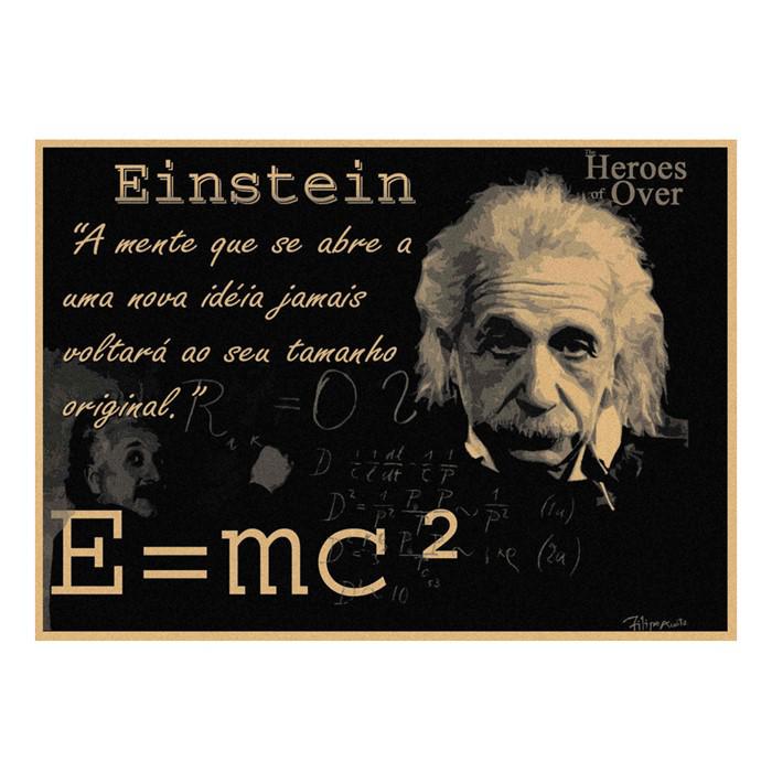 Einstein "Imagination Over Knowledge" Retro Kraft Paper Wall Poster 504