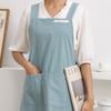 Minimalist Style Dirt-Proof Cross Back Smock Cotton Linen Apron with Wide Shoulder Straps Washed Cotton Household Apron Kitchen