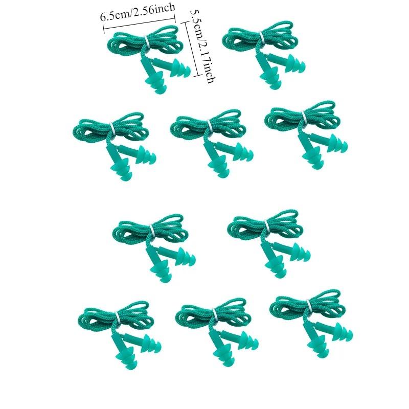 10pcs Reusable Silicone Earplugs Earplugs Noise Cancelling Ear Plugs Sleep Earplugs with String Banded Washable Corded Ear Plugs