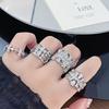 Heavy Industry Cross Iris Vintage Personality Open Ring Fashion Niche Premium Sense Stacked Ring Woman