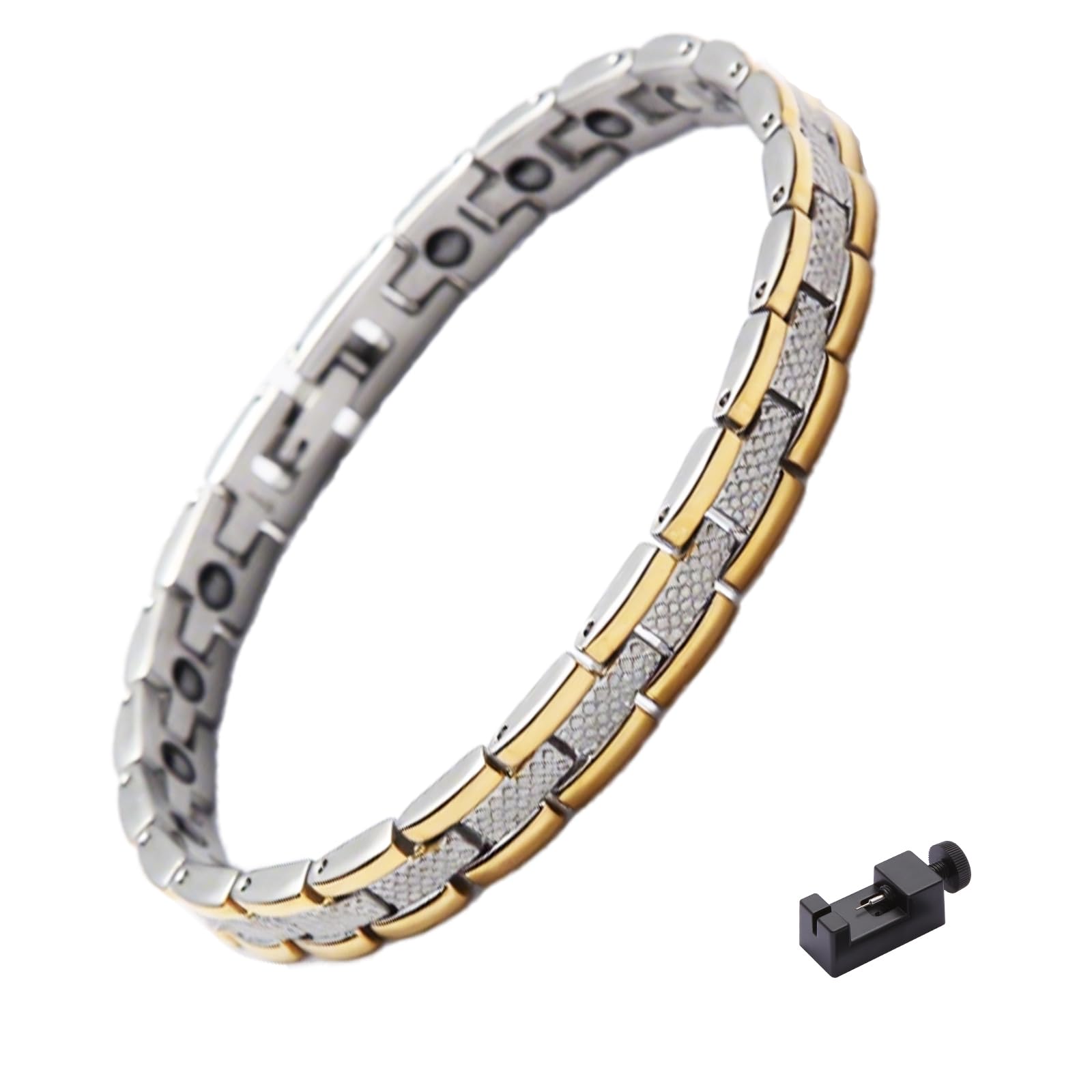 

KYOSI Магнитный германиевый браслет для регулируемого инструмента серебристый и антистатический женский, комбинированный, золотой, 19,5 см