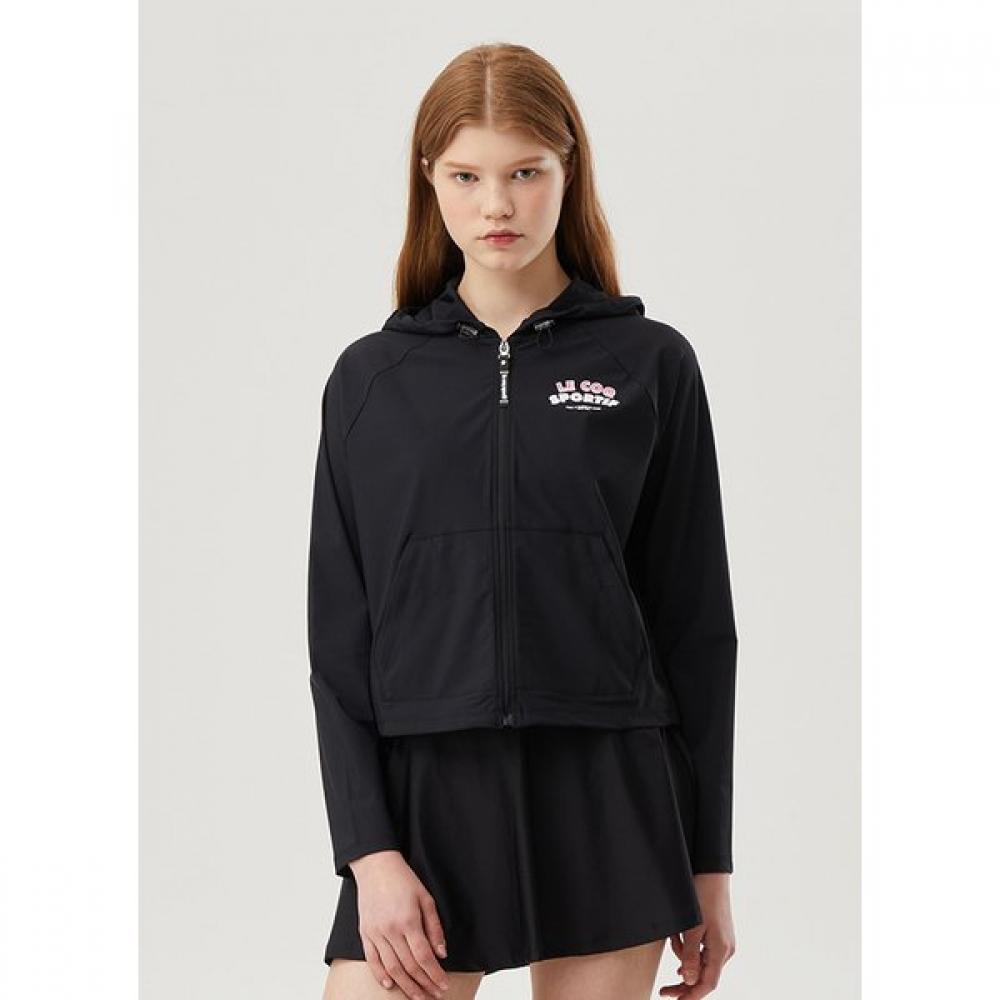 Le Coq Sportif Women S Hoodie Zip Up Long SLeeve raSh Guard qp222Sfz52 BLK black/85 S