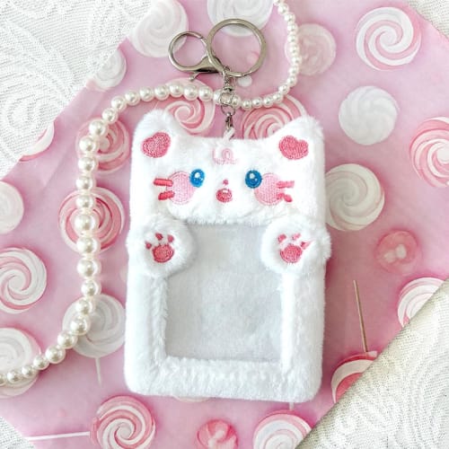 Animal-Shaped Trading Card Case Vol. 2, Korean Keychain, Duck, Collectible, Trading Card Holder, Korean Goods, Fluffy Cat, Women's, Polyester, Card Ho