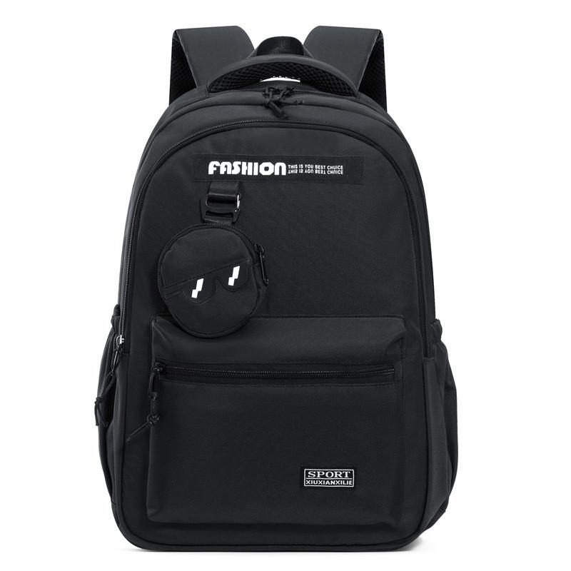 

Stylish Unisex Nylon Backpack For School Or Travel With Spacious Design And Trendy Colors Black
