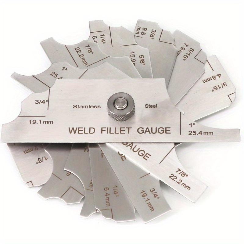 Stainless steel fillet weld set gage Rl Gauge 1/8''-1'' welding inspection test Unlar metric & inch Accurate 7-pieces