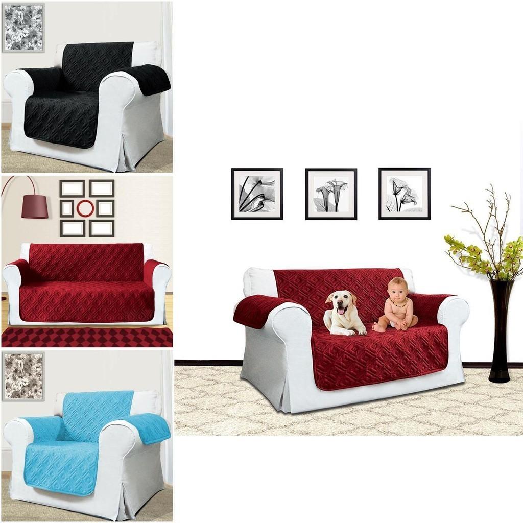 Luxurious Quilted Waterproof Sofa Slip Cover With Adjustable Elastic Strap And Pet Protection