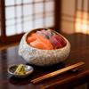 Creative Japanese Stone Bowl Ceramic Tableware Restaurant Sashimi Sushi Plate Barbecue Shaop Plate Fruit Salad Dessert Bowl