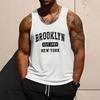 Summer Style Mighty Lion Print Men's Round Neck Vest Street Fashion Harajuku Daily Sports Fitness Men's Casual Vest