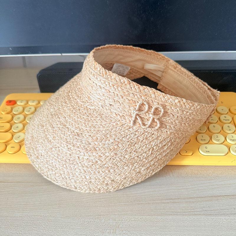 Garden Supplies My Women's New Summer Raffia Straw Empty Top Sun Visor Hat Foldable Letter Rb Hat Adjustable Sports Tennis Golf Headband Casual Beach Hat 54-60Cm