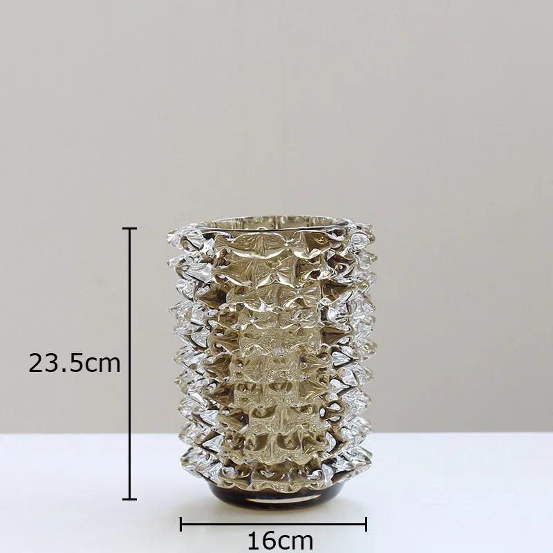 

Creative Transparent Wrinkle Glass Vase Desk Decoration Flower Arrangement Hydroponics Flower Pots Floral Vases Modern Decor