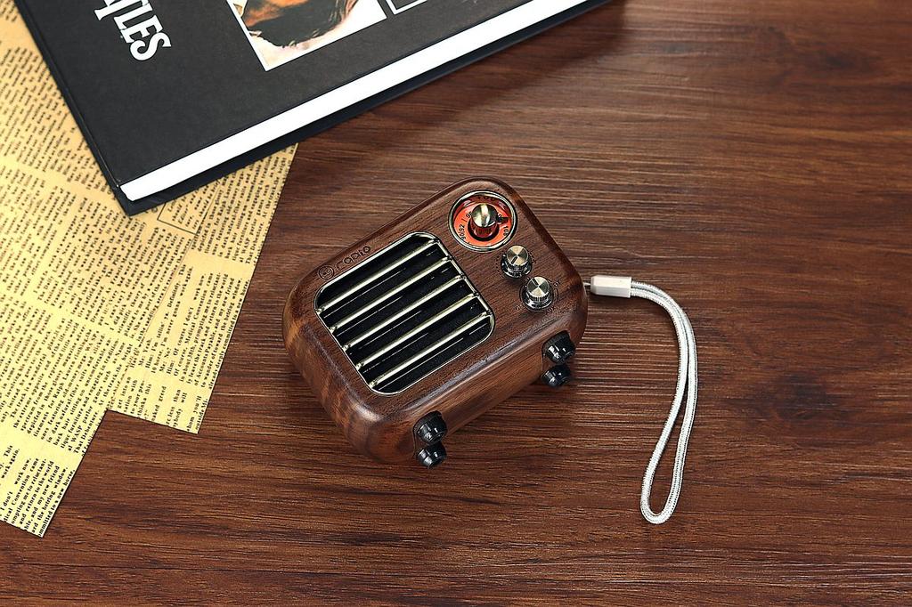 Retro designový Bluetooth reproduktor s FM rádiem R918-A/C Světle hnědý