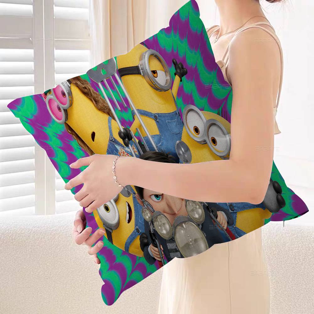Cartoon-Cute-M-Minions Pillow Cushion Cover Pillowcase Living Room Sofa Home Decor Customized