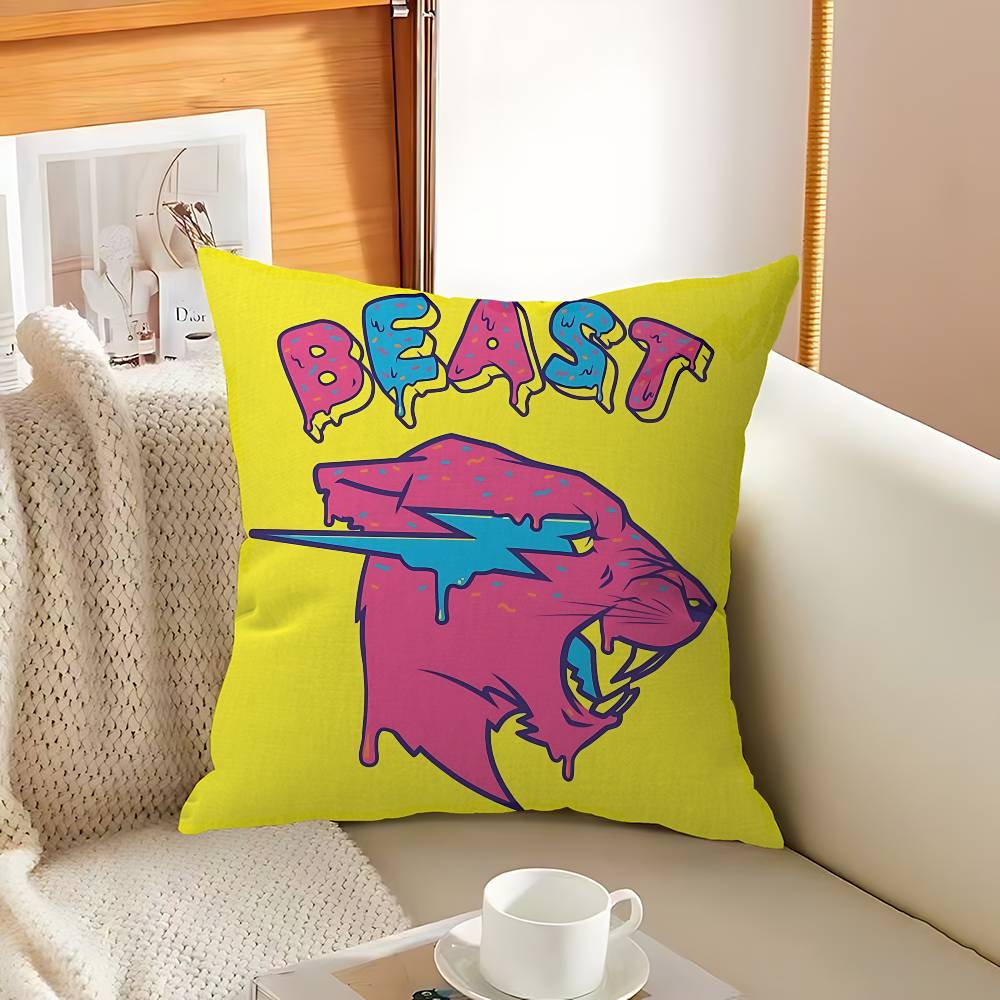 Game Blogger M-Mr B-Beastes Pillow Anime Pillow Sofa Bed Head Pillow Cover Cushion Cover 45x45 cm Fashion