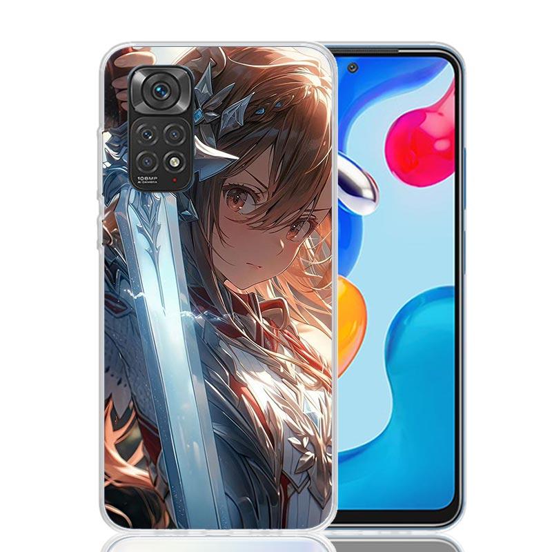 Sword Art Online Yuuki Asuna Phone Case For Xiaomi Redmi Note 15 14 13 12S 12 Pro Plus 11S 11E 11 11T 10S 10 Art Soft Pattern Co