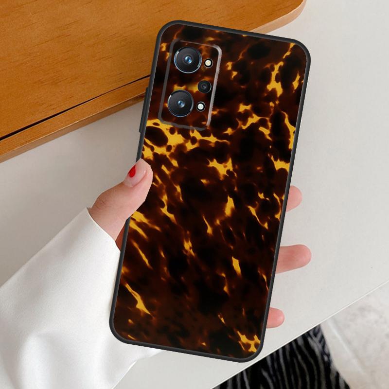 Tortoise Shell Pattern For Realme 11 12 Pro Plus 10 9 GT5 GT Neo 6 C25s C21Y C30 C31 C33 C35 C51 C53 C55 C67 Case