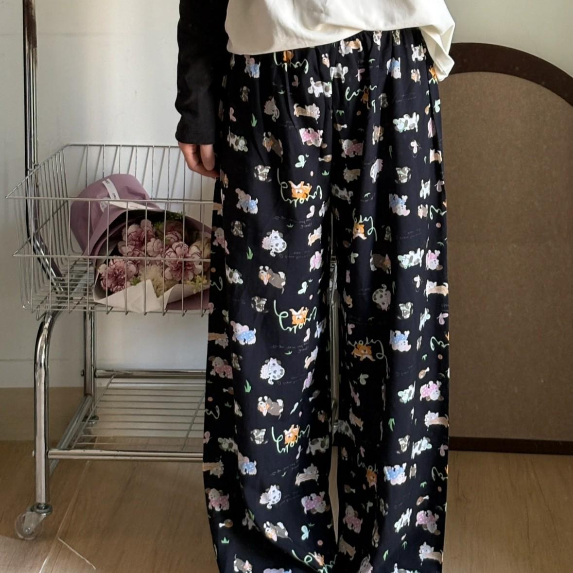 

Cotton Silk Plaid Pajama Pants - Plus Size, Loose & Comfortable 9/10 Length Small [Length 90cm] Height 145-155cm