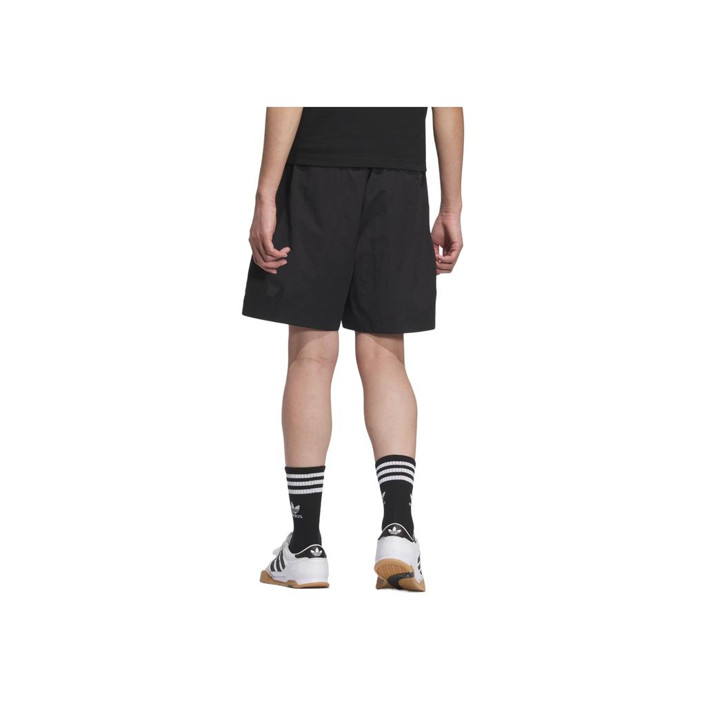 Adidas Originals Trefoil Badge Comfortable Versatile Fashion Soft Solid Color Casual Shorts Men Shorts Black KE5795