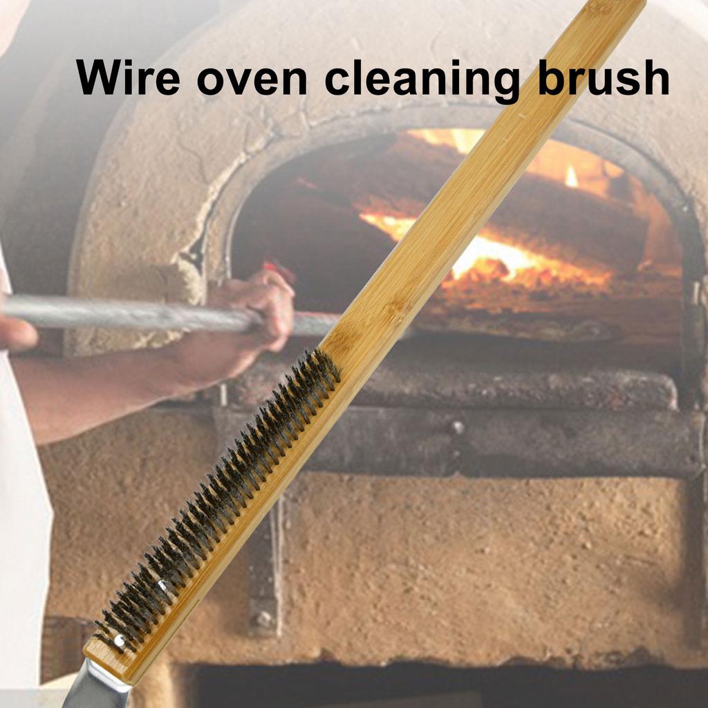 Pizza Oven Long Cleaning Brush Stainless Steel Long Handle Cleaning Brush for Cooking Baking Accessories