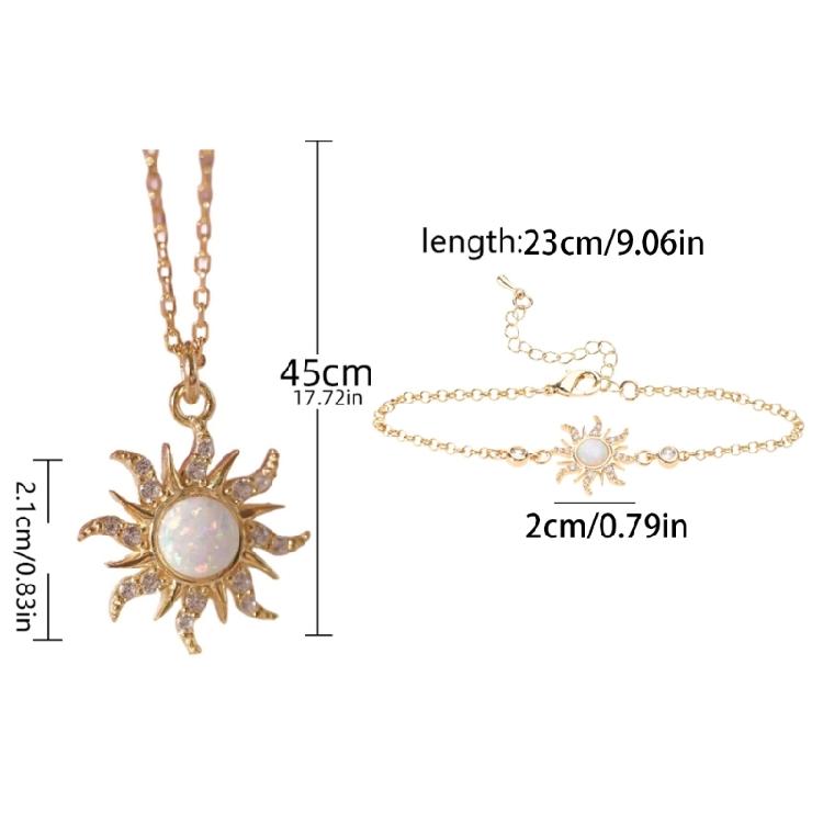 Chic Geometric Necklace/Rings/Bracelet Jewery Set Delicate Accessory for Women