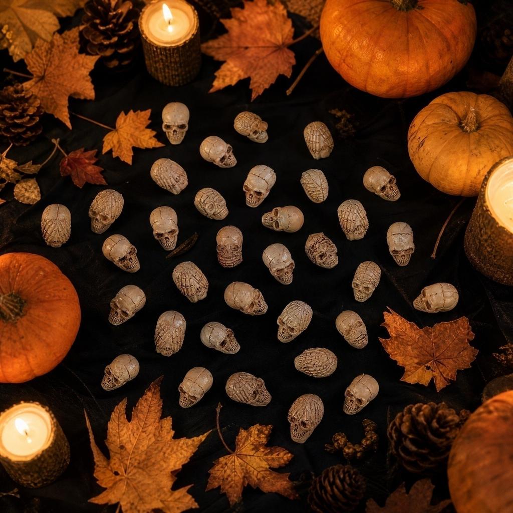 20 Pack in the Dark Resin Decorations, Halloween Skeleton Figurines for House Party Favors, or Gift Supplies