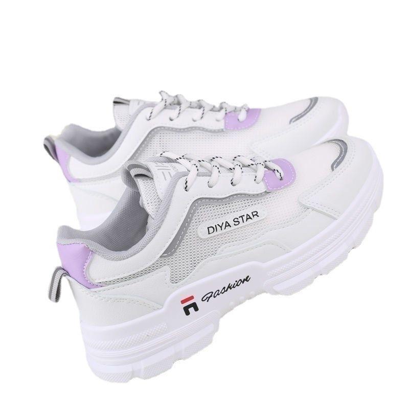 Mesh Shoes Women's Breathable Mesh Sneakers Women's Spring and Summer New Hollow Casual Basic Student Flat White Shoes