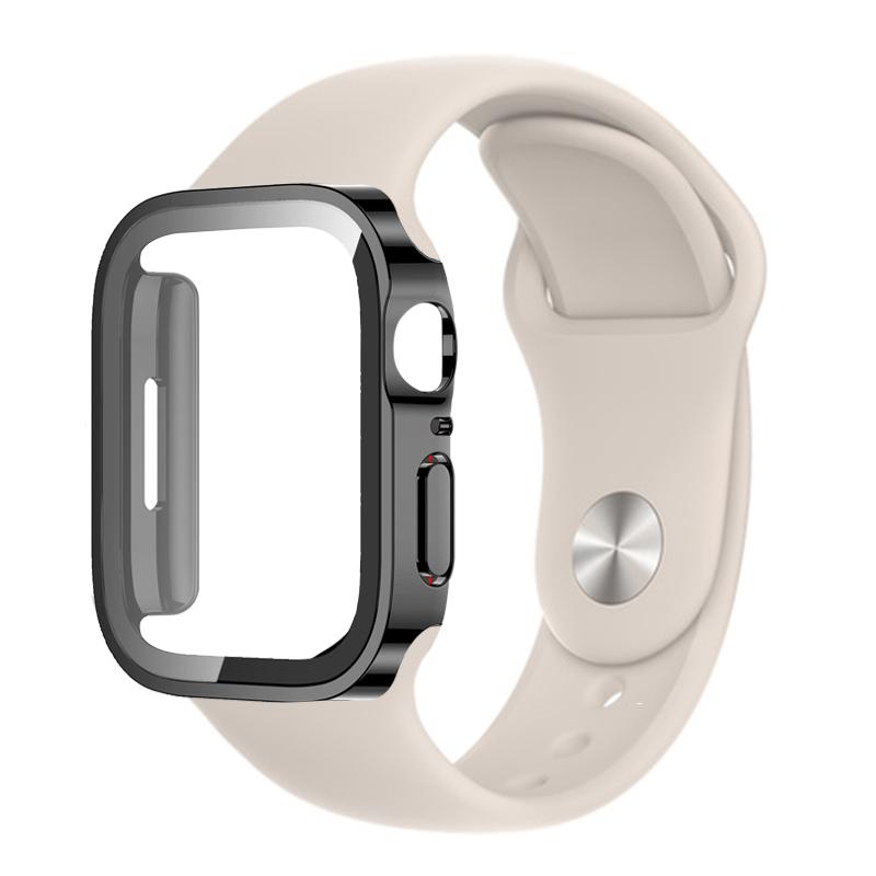 Watch Case Band For Apple Watch Strap 44mm 45mm 40mm 41mm 45 Mm Sport Silicone Bracelet Iwatch Series 8 7 6 5 4SE 9 Ultra 2 49mm