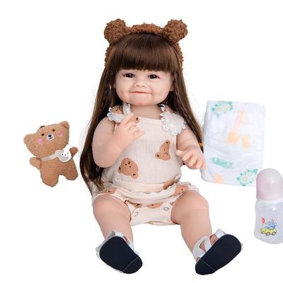 Nový příchod Celosilikonová vinylová kovbojská panenka Reborn Baby Girl Panenka 55 cm Newborn Baby Dolls Pro dítě Narozeniny XMAS Dárky Playmate