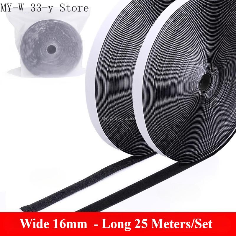 3/25Meter Starkes Selbstklebendes Klettband Haken und Schlaufe Schwarz Weiß Nylon Klettband Klebeband mit Starkem Kleber 25/30/50MM