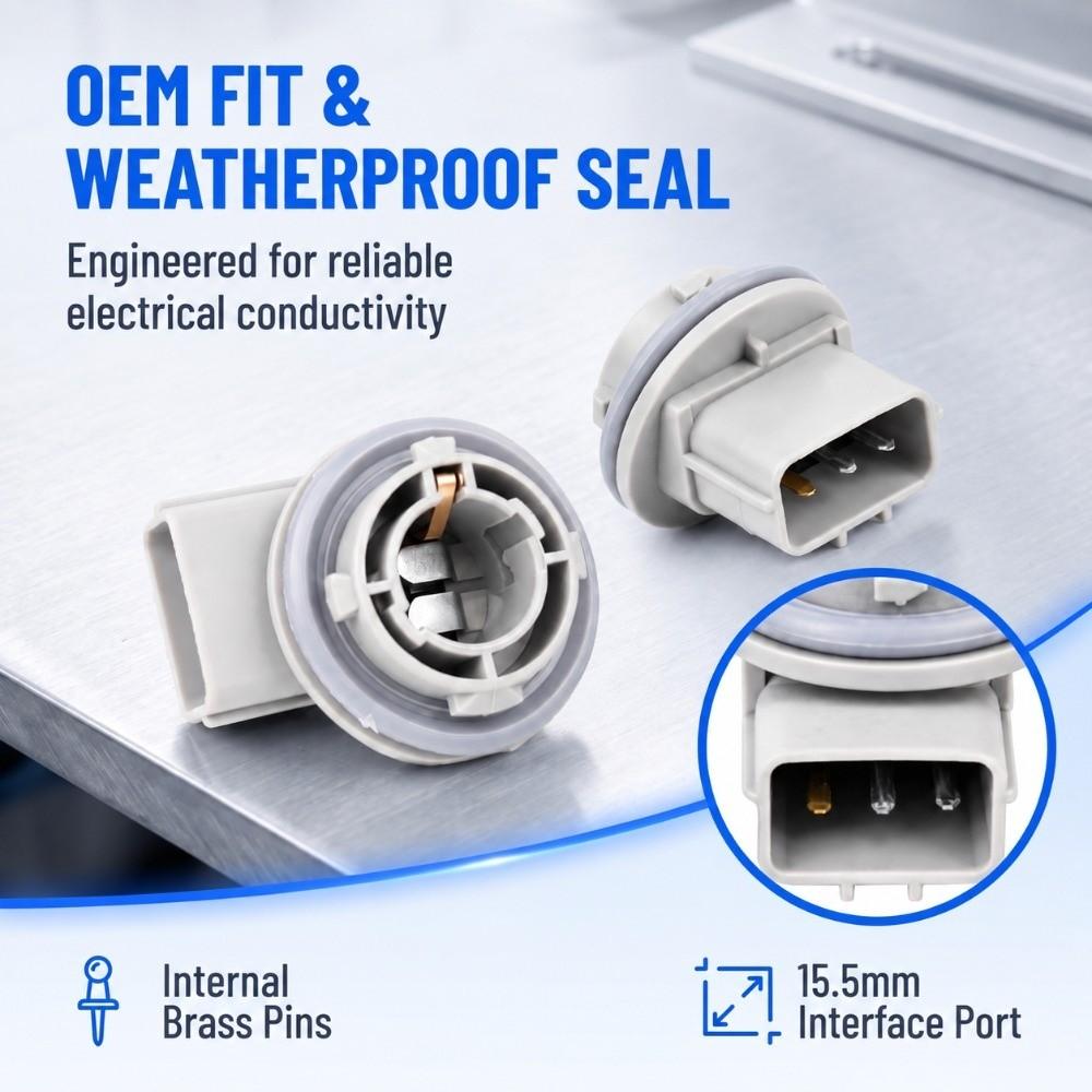 2PCS 15.5mm Interface Turn Signal Bulb Socket Double Contact Bulb Plug Socket Vehicle Lighting