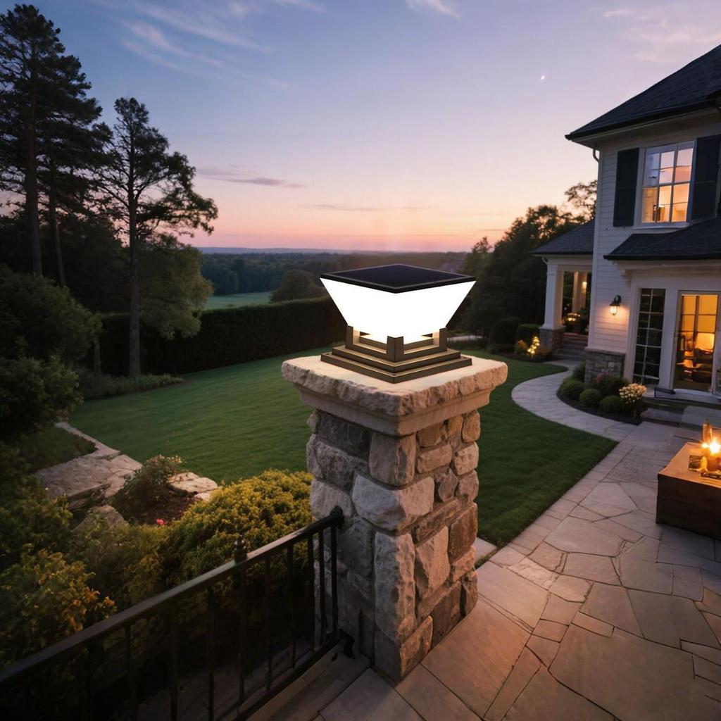 Solar Outdoor Garden Pillar Light - Perfect for Courtyard, Villa, Family Gatherings, and Camping