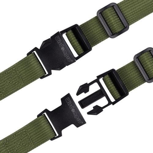 Wisdompro Suitcase Straps, 25mm Wide X 1.2m Long, One-Touch Adjustable Luggage Tie Straps, Packing Straps, Army Green, 2-Pack