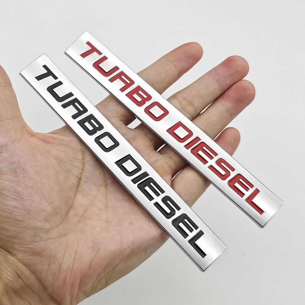3D Chrome Metal Car Sticker TURBO DIESEL Logo Emblem Rear Trunk Fender Badge Decal For Isuzu Kia Hyundai Toyota Ford Accessories