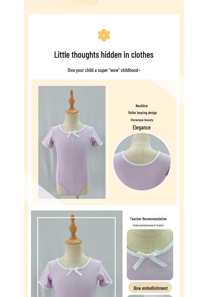 Girls' Ballet Princess Dress - Short Sleeve Bow Skirt Costume