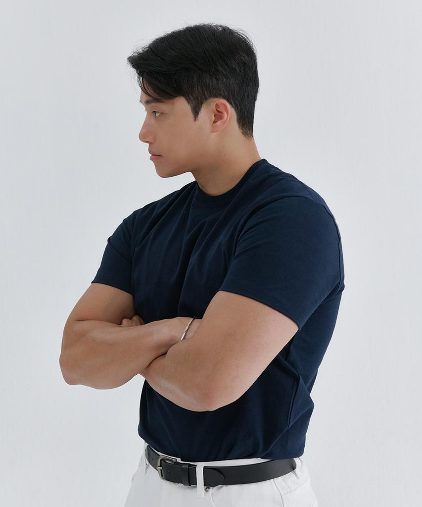 NINEZ [2Pack] Signature Cotton Muscle Fit T-Shirt Nsts01 (B Type)