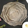 PVC Placemat Heat-Resistant Reusable Table Mat Hollow Rose Shape Insulation Pad for Dining Table Decoration