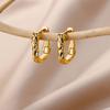 Geometric Hoop Earrings for Women Fashionable Square Ear Rings Exaggerated Ear Pendants Elegant Evening Party Jewelry