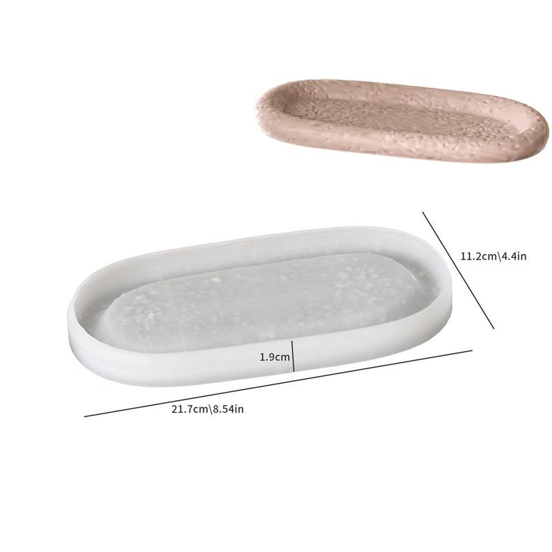 Stone Patterned Tray Candle Cup Mold Resin Casting Silicone Mold DIY Gypsum Cement Tray Silicone Resin Mold