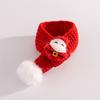 Red Knitted Scarf Soft Dogs Xmas Costume Cute Knit Scarves  for Winter