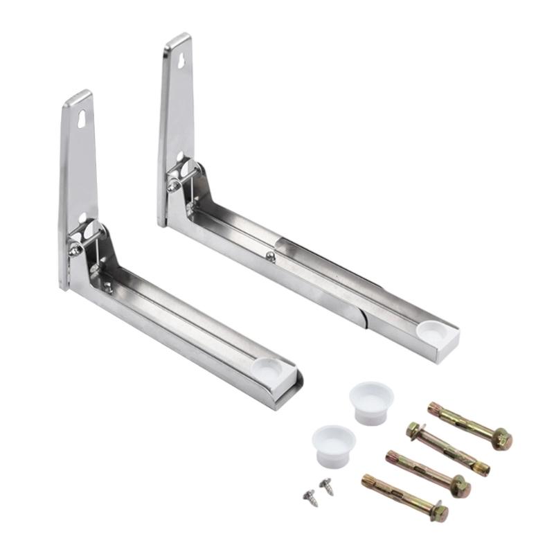 Heavy Duty 304 Stainless Steel Wall Mounted Microwave Oven Shelf Storage Rack Space Saving Kitchen Organization Tool