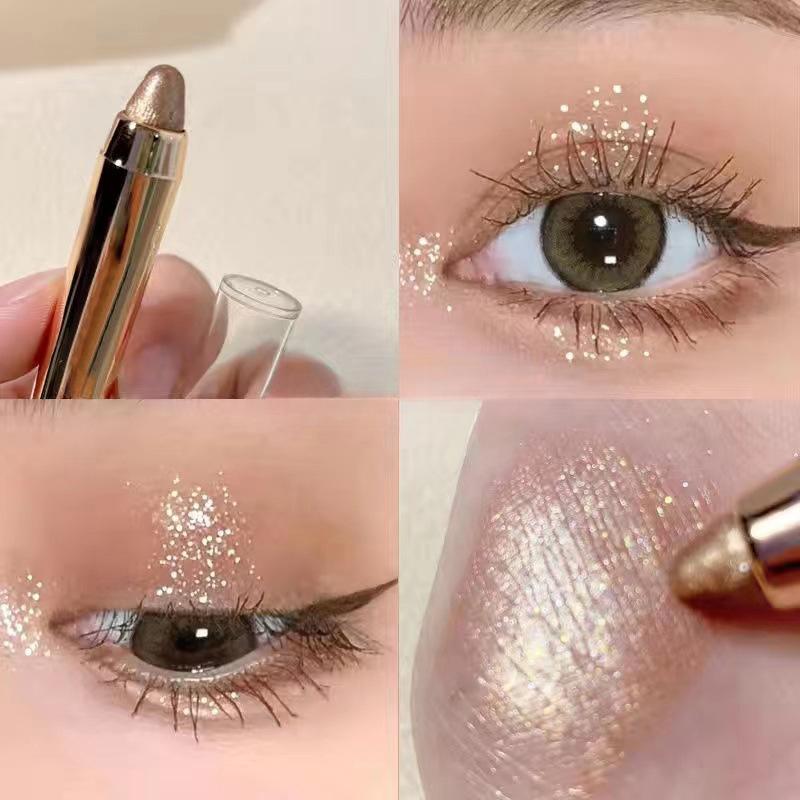 Creion iluminator cu sclipici Creion cu vierme de mătase perlescent, rezistent la apă, de lungă durată, iluminator pentru ochi Stick, alb argintiu, machiaj pentru ochi