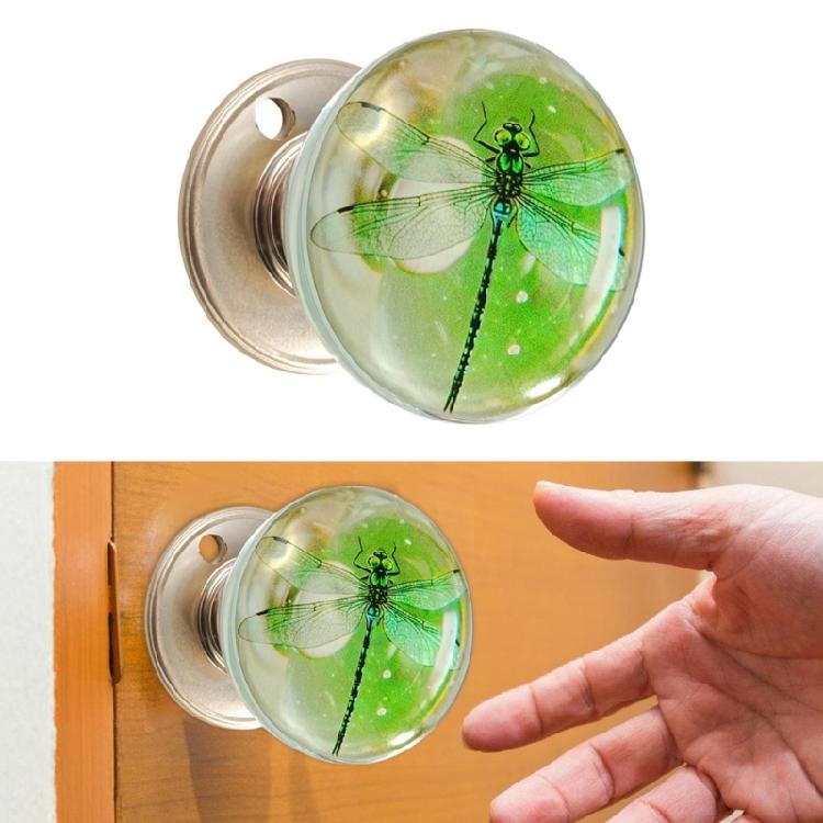 Decorative Orb Door Handle with Clear Resin Art Work Metal Ergonomic Shape Hassle Easy Installation for House