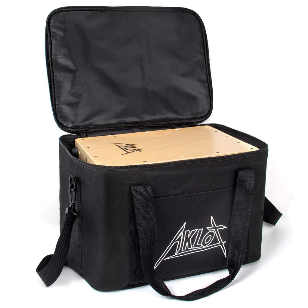 AKLOT Cajon, Wooden Box Drum, Percussion Instrument with Case and Adjustable Snare Drum for Beginners and Professionals (35.5*25.4*25.4cm)