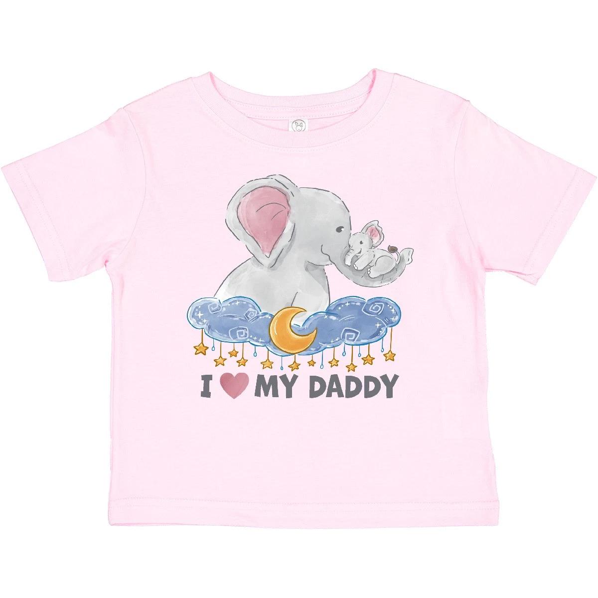 Inktastic I Love My Daddy Cute Elephants With Moon And Stars Baby T-Shirt Lover 150