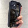 Gradient Lion Leopard Grooved Phone Case for iPhone 14/15/16/17 Pro Max - Black Style Protection